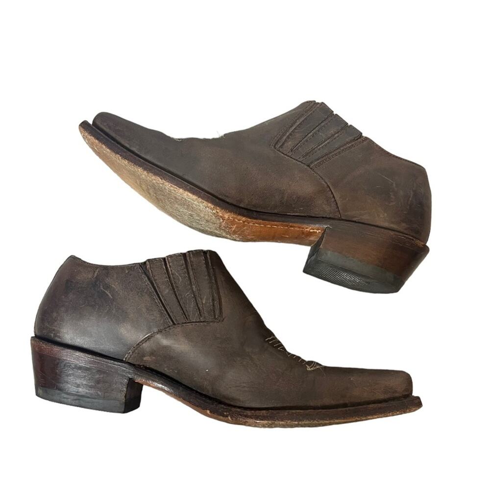 HF‎ Senka Spain limited brown leather shootie western shoes sz 8.5